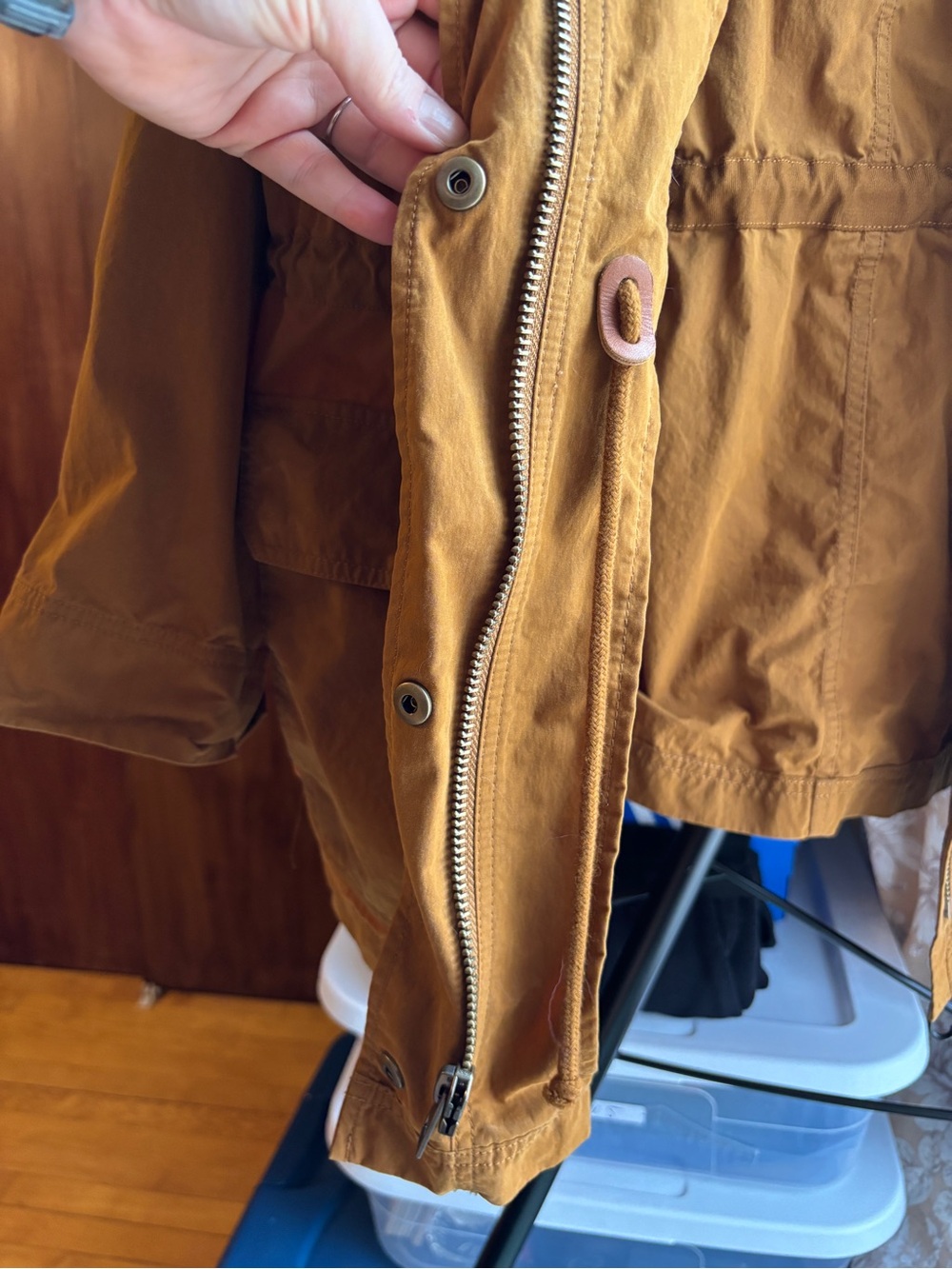 EUC Madewell Anorak Raincoat | Tan Brown Utility Rain Jacket | Women’s Plus 2X - Picture 6 of 16